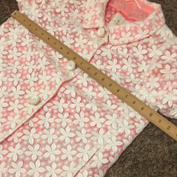 Kate Spade Embroidered Daisy Franny Coat White Pink - Picture 10 of 12